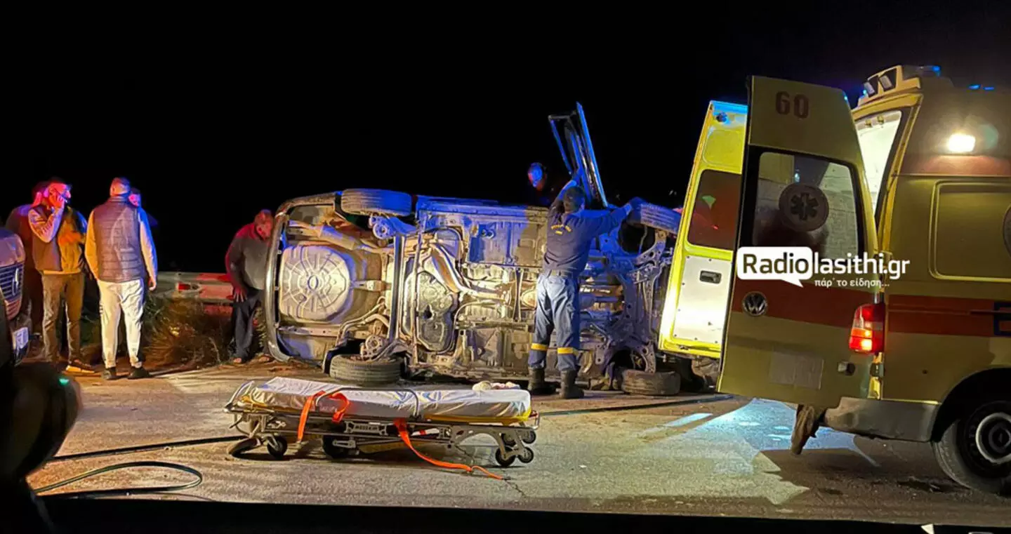 Τροχαίο με ανατροπή πριν το Μύρτος