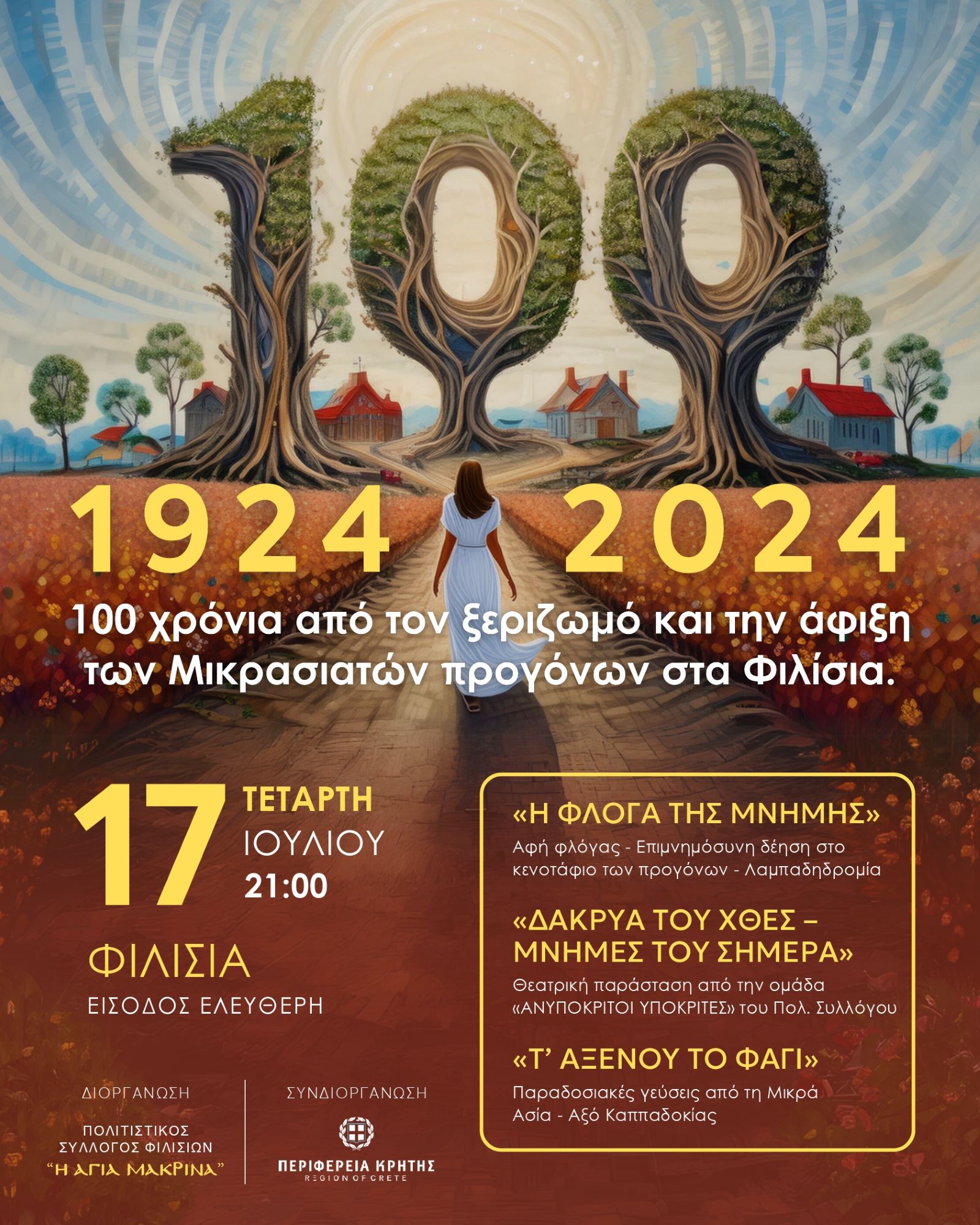 Εκδηλώσεις για τα 100 χρόνια από τον ξεριζωμό των Μικρασιατών