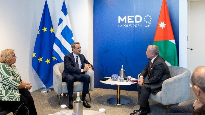 Συνάντηση Κυρ. Μητσοτάκη με τον βασιλιά της Ιορδανίας στην Πάφο