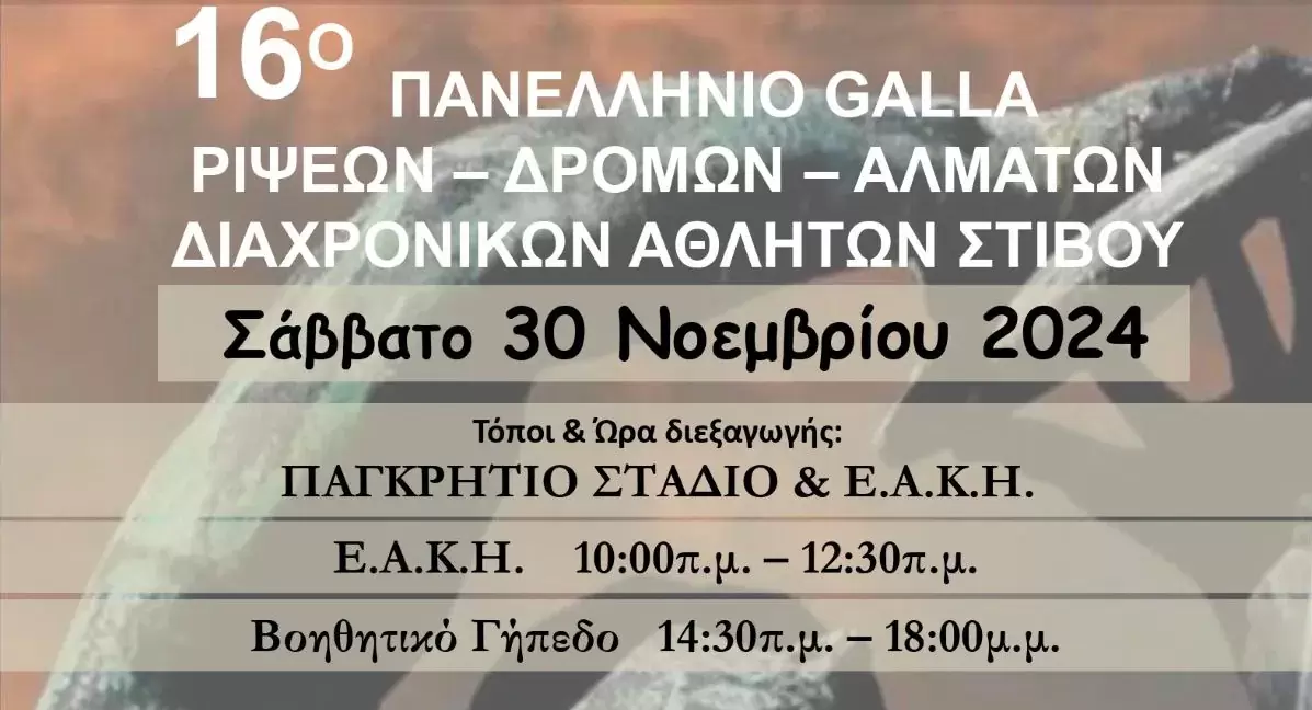 16ο Πανελλήνιο GALA Ρίψεων – Δρόμων – Αλμάτων με την στήριξη της Περιφέρειας Κρήτης