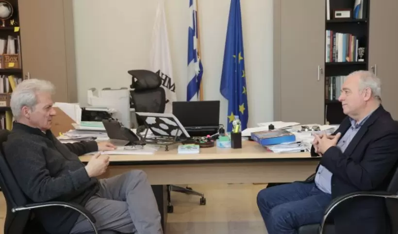 Ηράκλειο: Με τον πρόεδρο του ΟΑΣΠ, Ευθύμιο Λέκκα συναντήθηκε ο Αλέξης Καλοκαιρινός