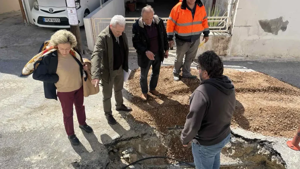 Αυτοψία του Αλ. Καλοκαιρινού στις εργασίες της ΔΕΥΑΗ στις Βούτες