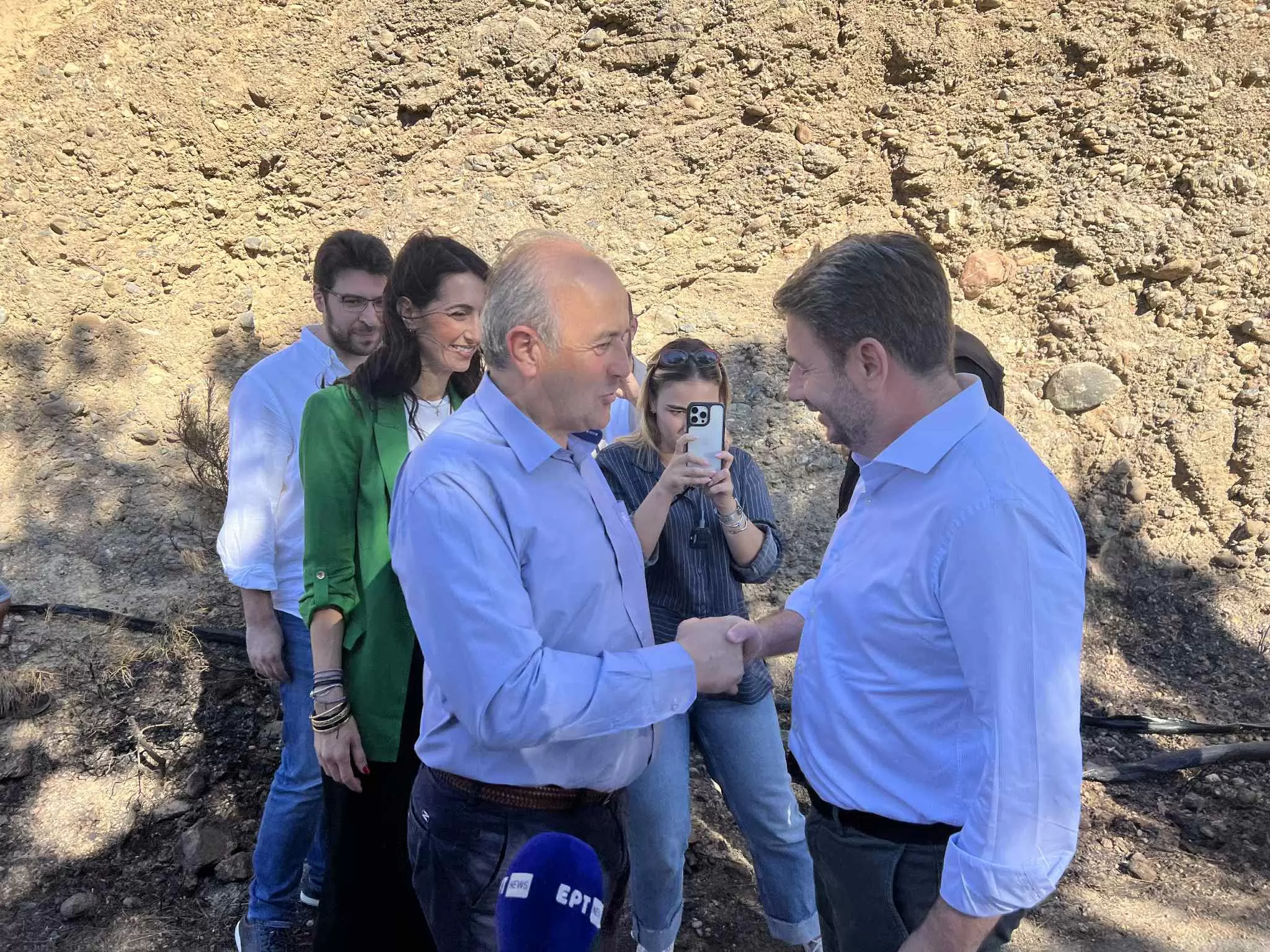 Στις καμένες εκτάσεις της Ιεράπετρας ο Ν. Ανδρουλάκης